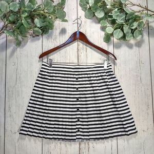 Candie’s Black & White Striped Pleated Skirt